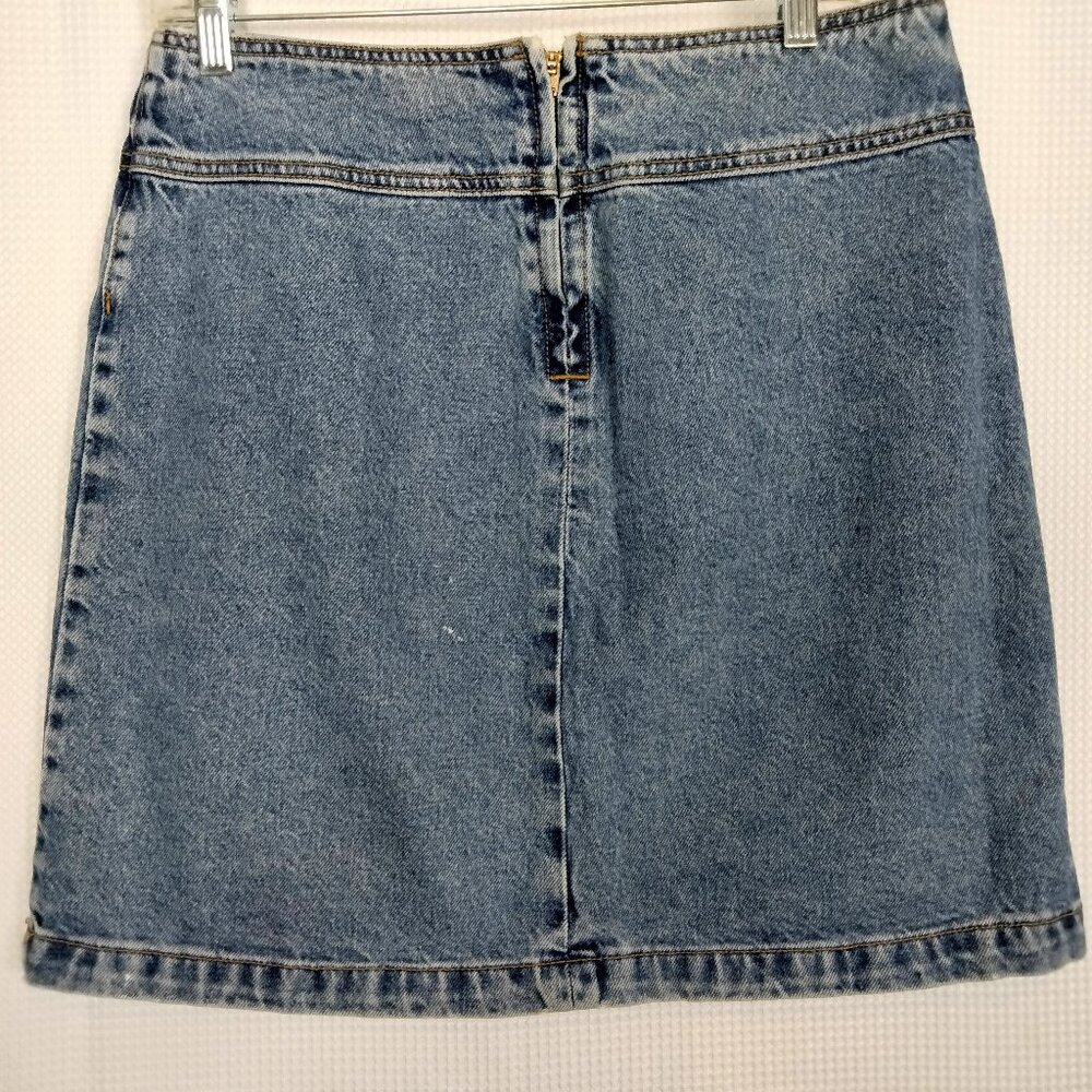 CALVIN KLEIN DROP YOUR YOKE Blue Jean Denim Skirt Size 10
